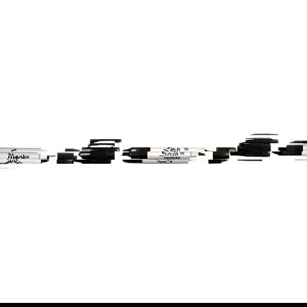 Twin-Tip Permanent Marker, Extra-Fine/fine Bullet Tips, Black, Dozen